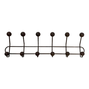 Vintage Iron and Wood Ball Wall Hook