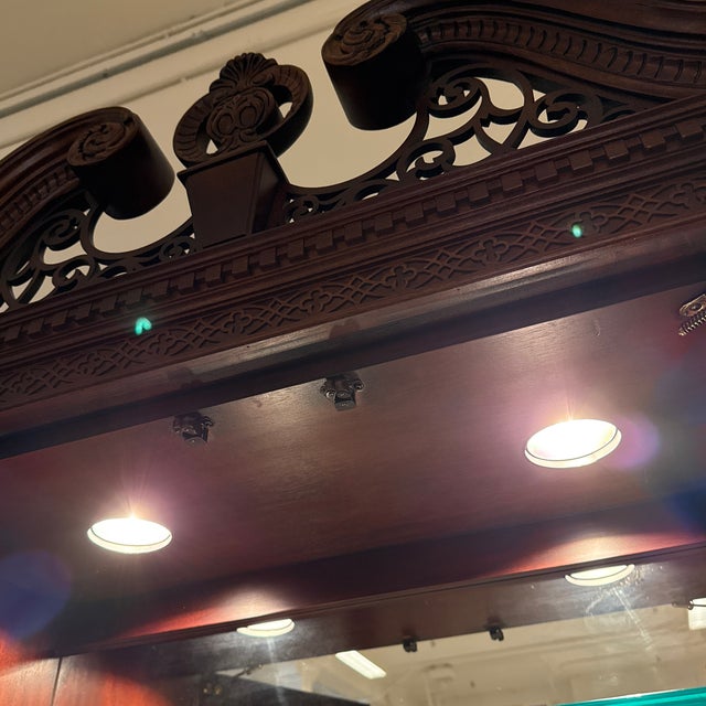 Wood Late 20th Century Furniture Centennial Collection Flame Mahogany + Cherry Wood China Cabinet For Sale - Image 7 of 12