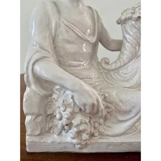 Italian Neoclassical White Porcelain Reclining Figure With Cornucopia For Sale In South Bend - Image 6 of 14