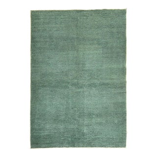 Emerald Green Vintage Modernist Minimalist Turkish Anatolian Carpet - 4'11" x 6'9" For Sale