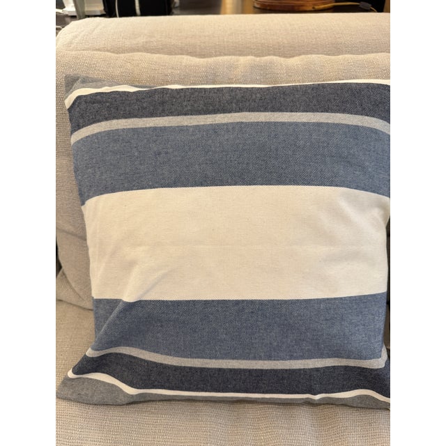 Blue Thom Filicia Home for Eastern Accents Wainscot Denim Throw Pillows, Pair For Sale - Image 8 of 12