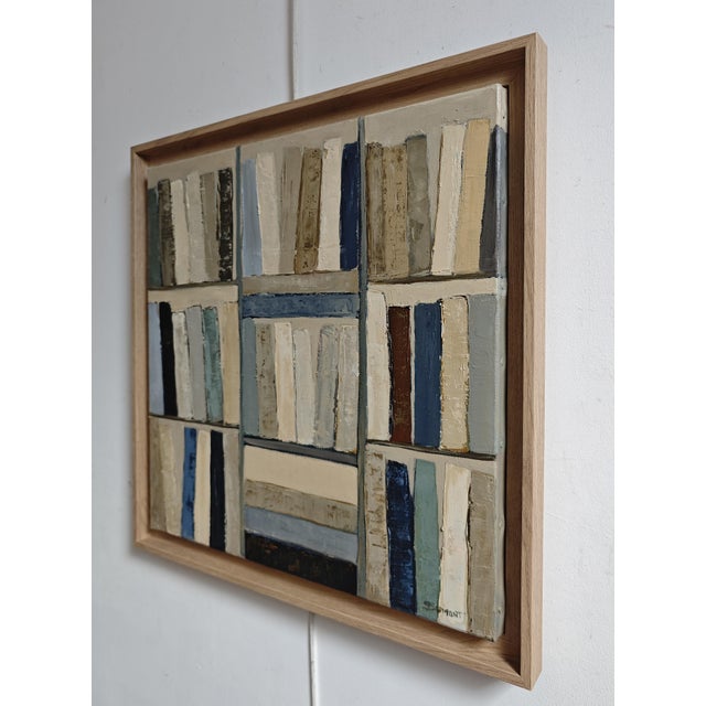 Contemporary La Clarté Des Livres, Contemporary Oil Painting, Abstract Library, Framed by Sophie Dumont For Sale - Image 3 of 10
