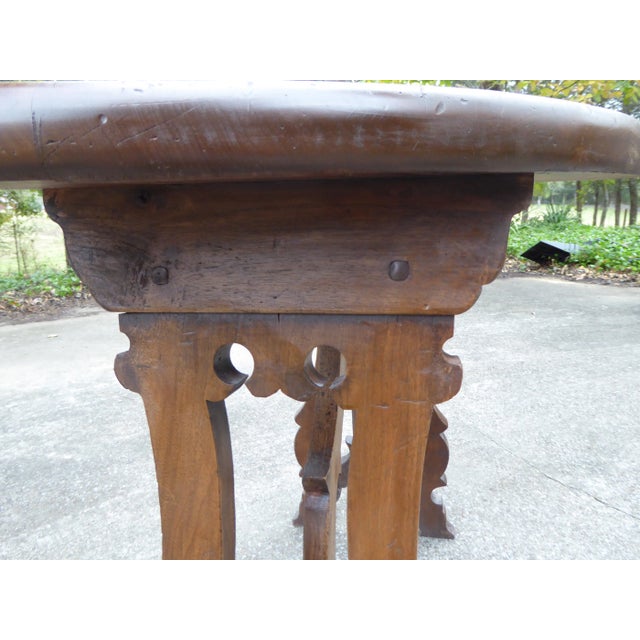 Mediterranean Walnut Demilune / Early Spanish ? For Sale - Image 3 of 5