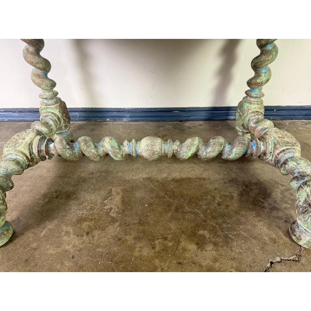 Antique Spanish Colonial Style Carved Writing Table With Drawer For Sale - Image 10 of 16