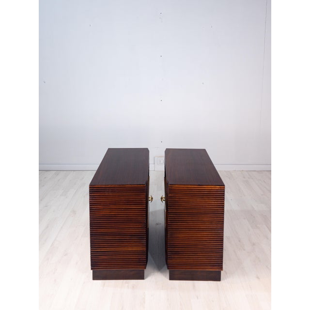 Art Deco Italian Nightstands in Parchment attributed to Osvaldo Borsani, 1940s, Set of 2 For Sale - Image 6 of 18