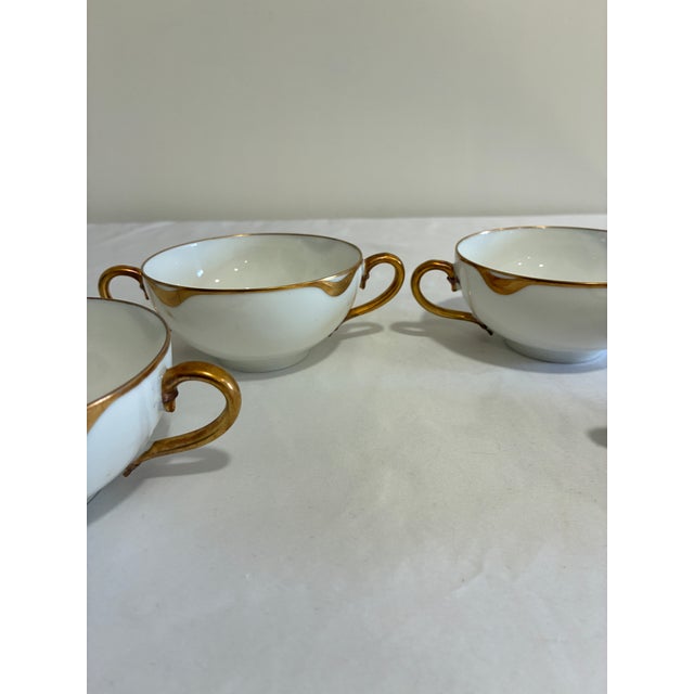 Early 20th Century Antique Haviland & Co. Limoges Double Handle Bouillon Cups, Set of 4 For Sale - Image 5 of 12