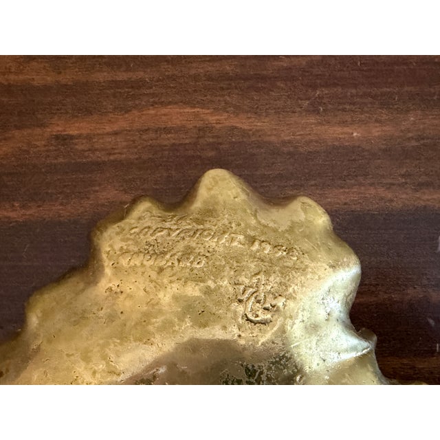 Mid-Century Virginia Metalcrafters Cast Brass Rhubarb Leaf Catchall For Sale - Image 11 of 11