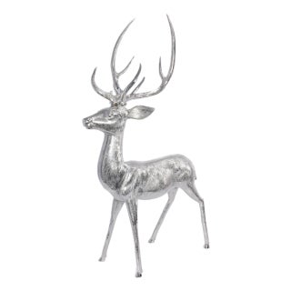Corviglia Standing Deer Statue- Aluminum Metal Sculpture For Sale