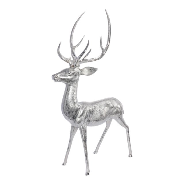 Corviglia Standing Deer Statue- Aluminum Metal Sculpture For Sale
