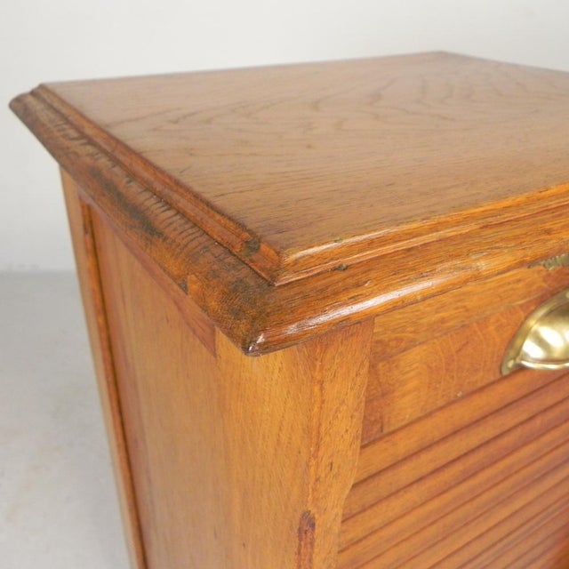 Oak Roller Shutter Cabinet with Shutter, 1930s For Sale - Image 15 of 18