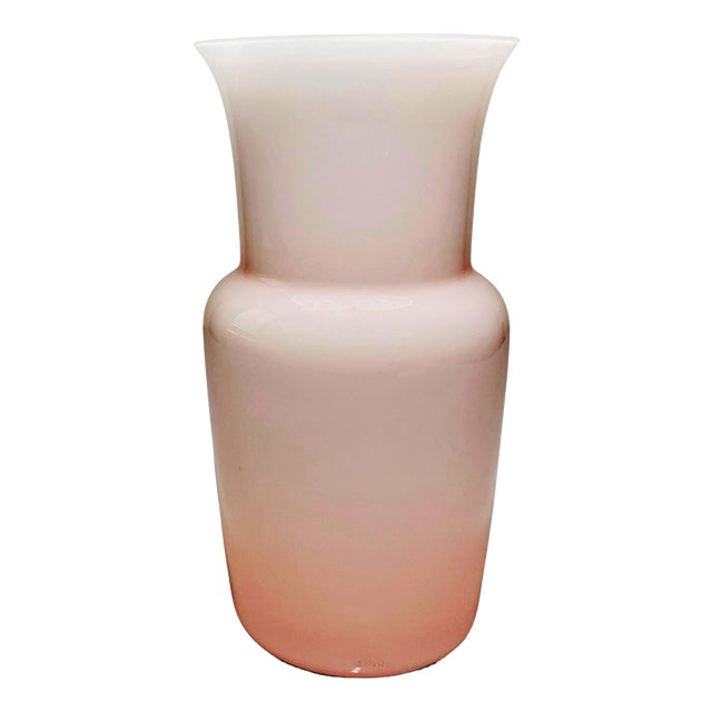 Murano Glass Rose Opalino Vase by Vincenzo Nason, Italy, 1970s For Sale