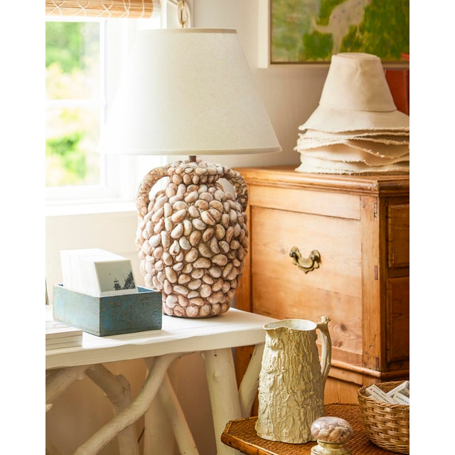 Sculpture Materials Vintage Handmade Slipper Shell Table Lamp For Sale - Image 7 of 7