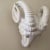 Vintage Neoclassical Italian White Glazed Porcelain Ram's Head Wall Hanging Sculpture, Circa 1980s For Sale - Image 9 of 12