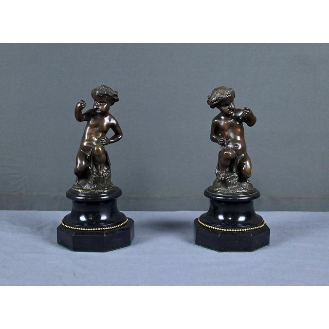 19th Century Bronze Nude Putti, Set of 2 For Sale - Image 5 of 16