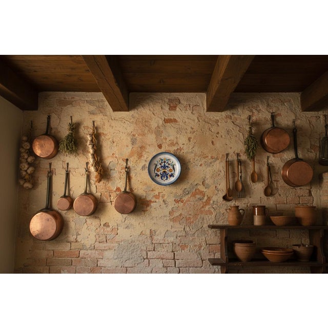 Blue Italian Deruta Ricco Renaissance Style 12" Majolica Pottery Serving Wall Plate For Sale - Image 8 of 8