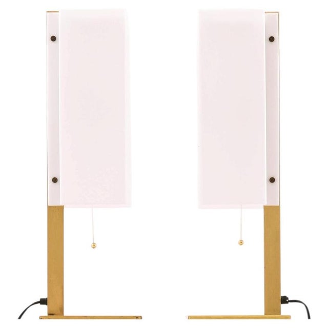 Table Lamps in Brass and Plastic from Lars-Gunnar Nordström, 1960s, Set of 2 For Sale - Image 12 of 12