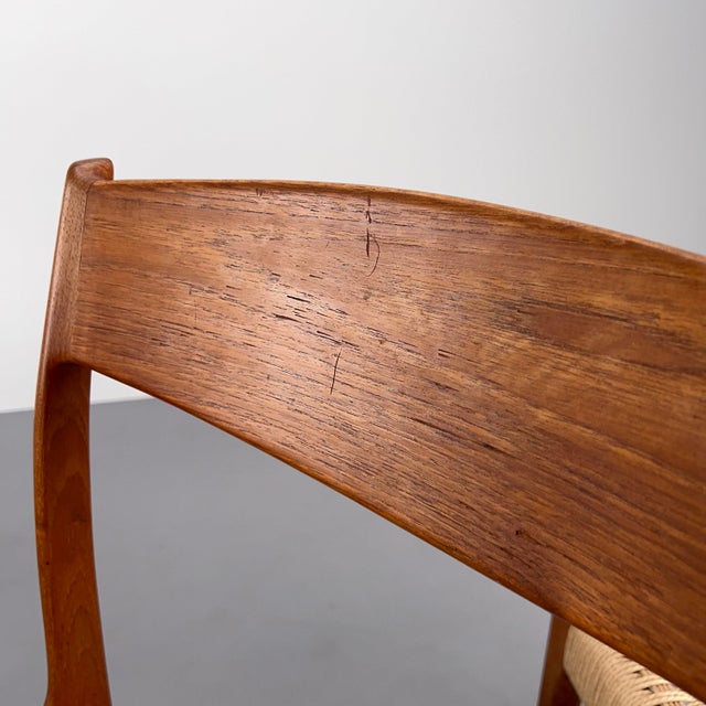 Scandinavian Teak Chairs with New Papercord Weave, Denmark, 1960s, Set of 4 For Sale - Image 13 of 14