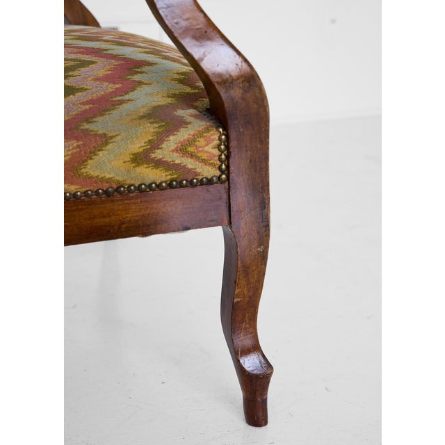 Italian Reclining Upholstered Armchair of Walnut, 19th Century For Sale - Image 11 of 18