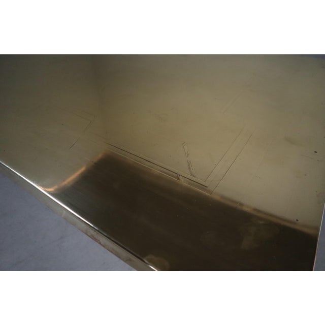 Etched Brass Coffee Table by Christian Heckscher, Belgium, 1970s For Sale - Image 13 of 16