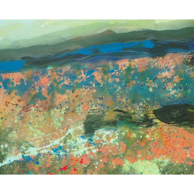 1980s 1980s Abstract Acrylic Landscape by Harry Hilson For Sale - Image 5 of 7