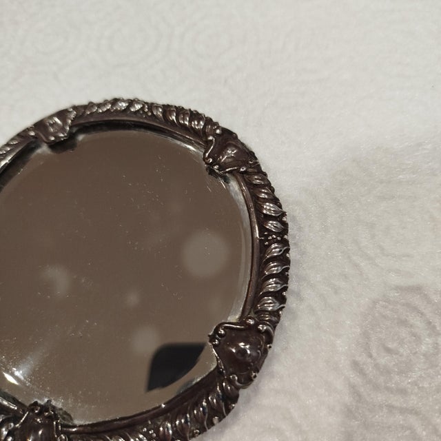 Metal Vintage Silver Hand Mirror, 1930s For Sale - Image 7 of 16