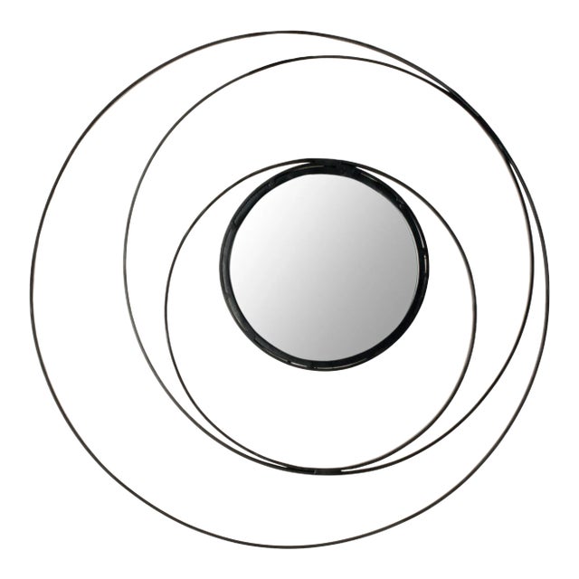 Circle Mirror in Black For Sale
