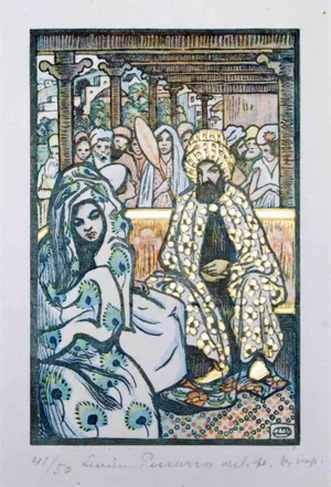 Lucien Pissarro, In the Harem, Woodcut, 1909