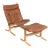 Set of Cognac Leather Highback Siesta Chair and Ottoman by Ingmar Relling for Westnofa, 1970s For Sale