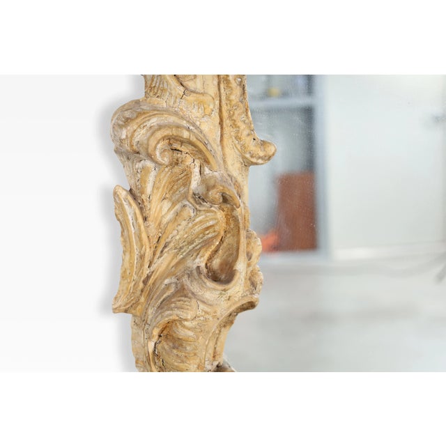 Wood 19th Century French Louis XV Revival Hand-Carved Mirror For Sale - Image 7 of 12