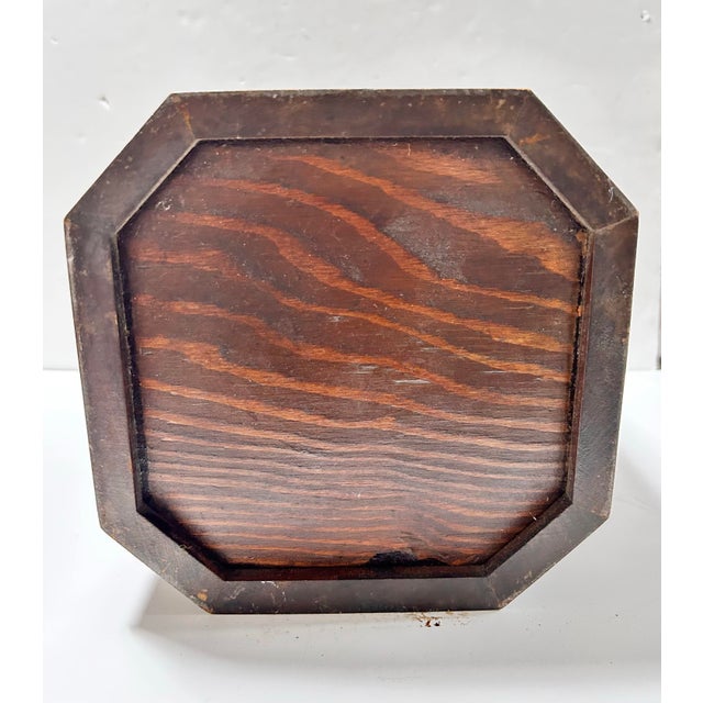 Vintage Mahogany Wood Wastebasket With Brass Lion Head Ring Pulls For Sale - Image 10 of 11