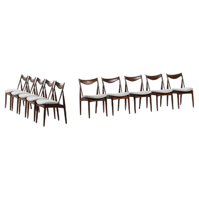 Dining Chairs by Kurt Østervig attributed to Bramin, 1950s, Set of 10 For Sale