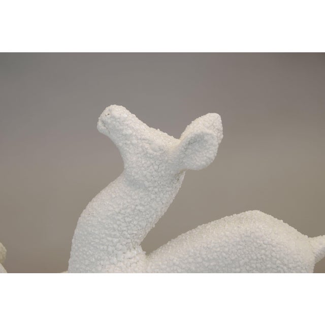 Ceramic Art Deco Ceramic Deer and Dog Sculpture from ODYV, France, 1930s For Sale - Image 7 of 10