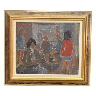 Svän Grandin, Gathering, 1960s, Oil on Canvas, Framed For Sale