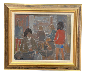 Svän Grandin, Gathering, 1960s, Oil on Canvas, Framed