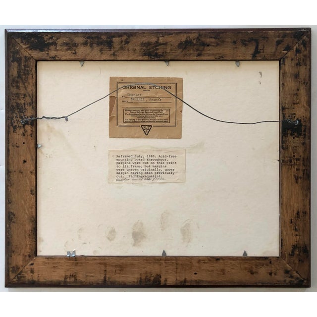 This ANTIQUE ORIGINAL HAND COLORED AQUATINT ETCHING is by LOUIS CHARLOT (1878-1951, France) (circa 1910). It is PENCIL...