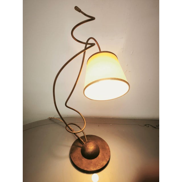 Vintage Lamp with Parchment Shade, 1980s For Sale - Image 9 of 11