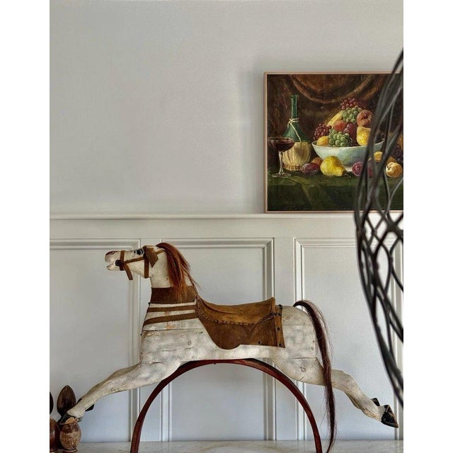 Red Antique Late 19th Century Carved Wood Iron Whitney Reed Rocking Horse Sculpture For Sale - Image 8 of 9