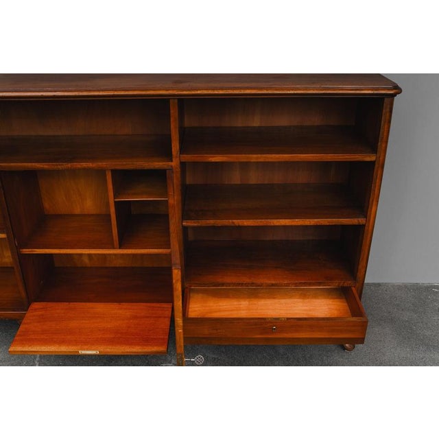Large Early 20th Century Art Nouveau Bookcase in Walnut For Sale - Image 11 of 18