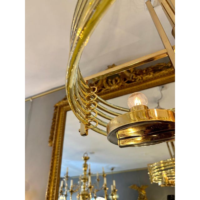 Italian Gold Plated and Murano Glass Chandelier attributed to Gaetano Sciolari, 1960s For Sale - Image 11 of 18