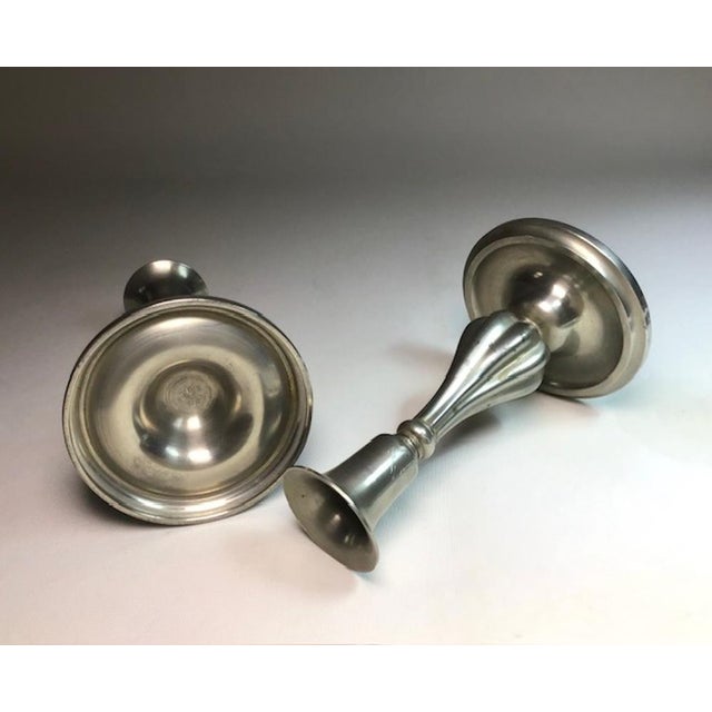 Silver Art Deco Pewter Candlesticks by Sylvia Stave, 1940s, Set of 2 For Sale - Image 8 of 11