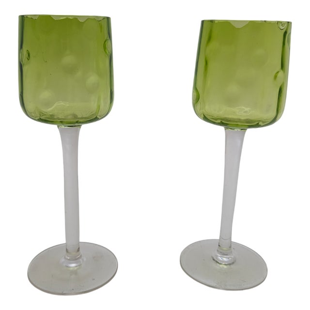 Meteor Wine Glasses by Koloman Moser for the Wiener Werkstätte, 1900, Set of 2 For Sale