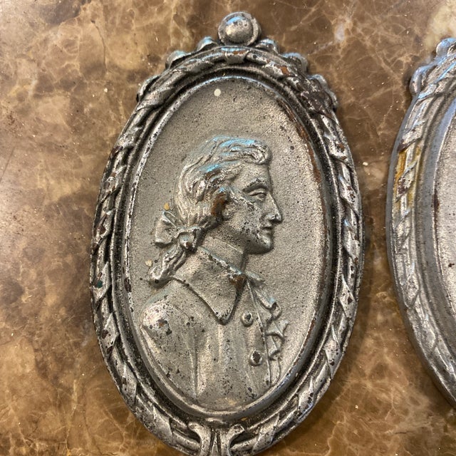 Beautiful 1920s Waverly Studio cast iron curtain tie backs. Hand painted, unique male & female Victorian portraits!...