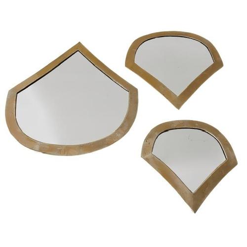 Metal Moroccan Brass Water Drop Mirrors, Set of 3 For Sale - Image 7 of 8