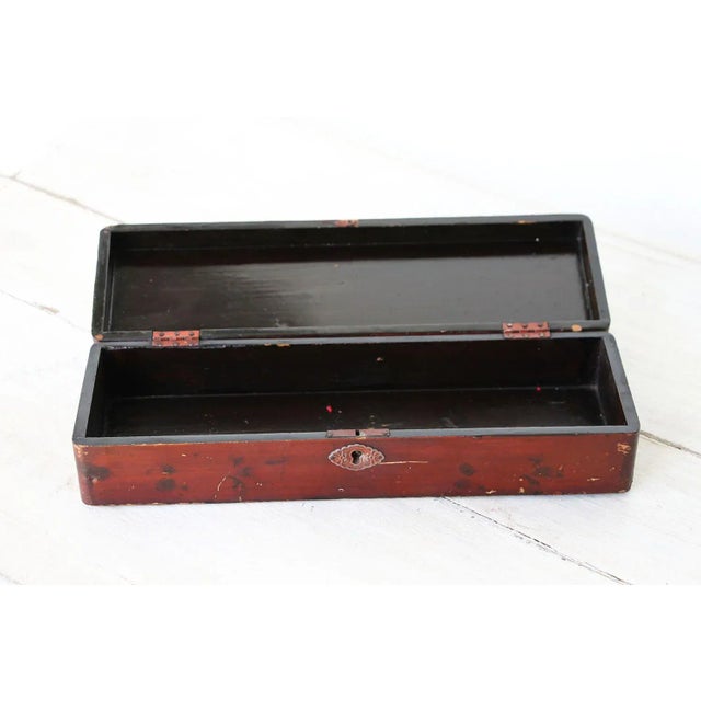 Paint Early 20th Century Chinese Jewelry Lacquer Box For Sale - Image 7 of 10