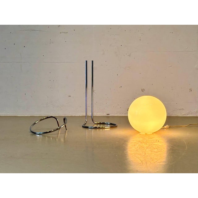 Space Age Floor Lamp with Opal Glass Globe and Chrome Frame, 1970s For Sale - Image 16 of 18