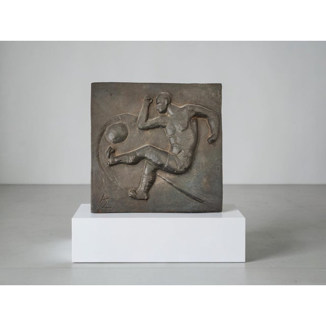 Allan Ebeling, Art Deco Modernist Wall Relief of a Football Player, 1930s, Cast Iron For Sale - Image 13 of 14