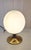 Vintage Table Lamp with Opaque White Glass Shade on Brass Base, 1970s For Sale - Image 3 of 7