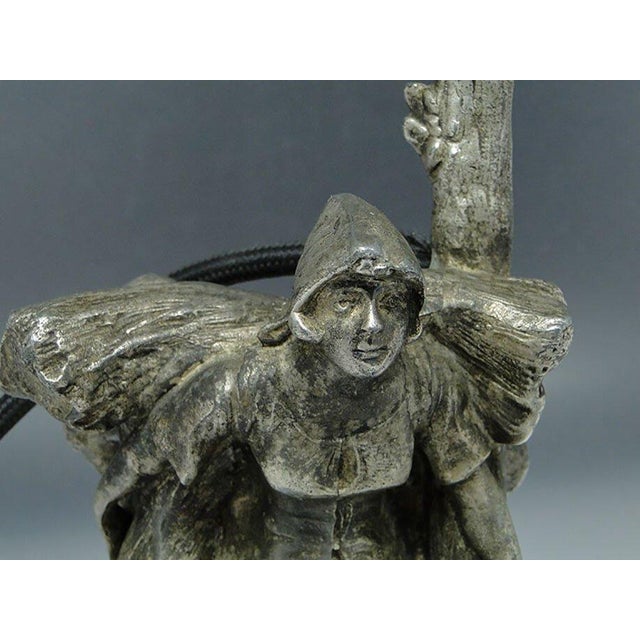Black 20th Century Sturm Night Lamp by J. Beck, Germany, 1890s For Sale - Image 8 of 12