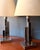 Art Deco Vintage Chrome Architectural Table Lamps With Brass Shell Finials - a Pair For Sale - Image 3 of 6