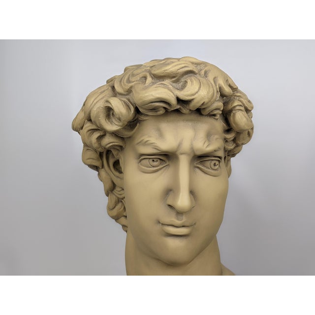 Paint Late 20th Century Large Michelangelo David Bust Sculpture by House Parts Inc. Atlanta With Original Tag For Sale - Image 7 of 10